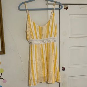 COPY - yellow&white striped strappy mini dress